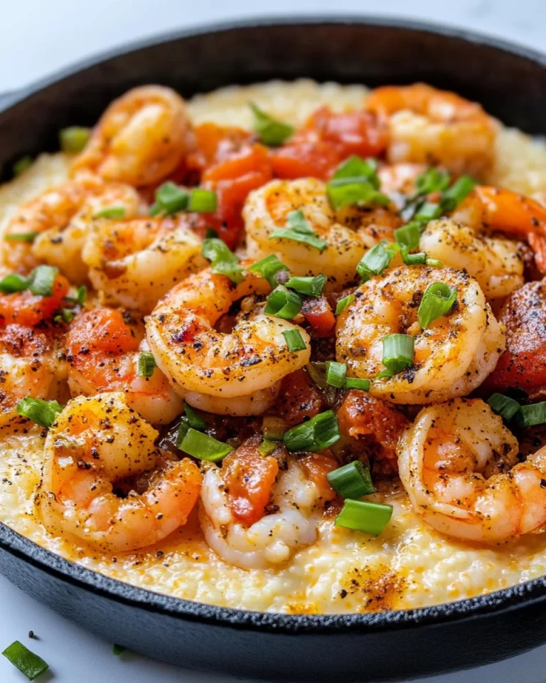 Homemade Creamy Cajun Shrimp & Grits Skillet photo