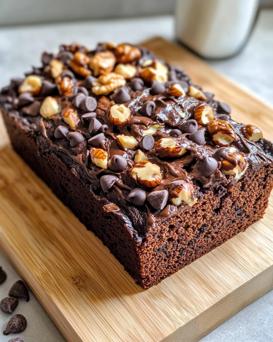 Homemade Double Chocolate Zucchini Bread with Walnuts recipe photo
