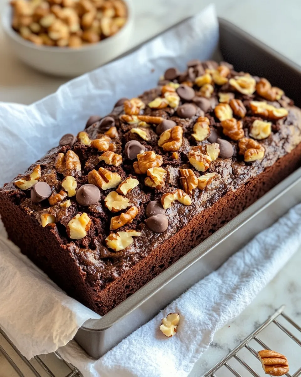 Delicious Double Chocolate Zucchini Bread with Walnuts plate image