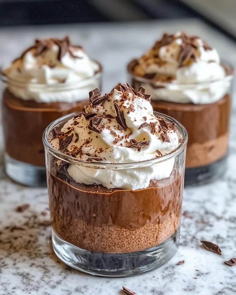 Homemade Espresso Chocolate Mousse Cups with Whipped Cream photo