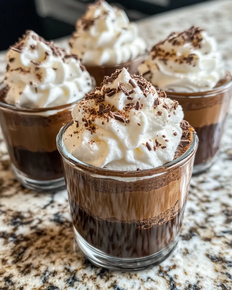 Easy Espresso Chocolate Mousse Cups with Whipped Cream recipe photo