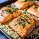 Homemade Garlic Herb Roasted Salmon with Lemon Couscous photo