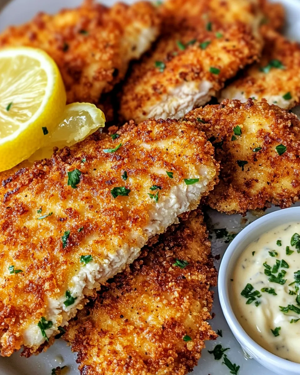 Easy Homemade Chicken Schnitzel with Lemon Aioli recipe photo