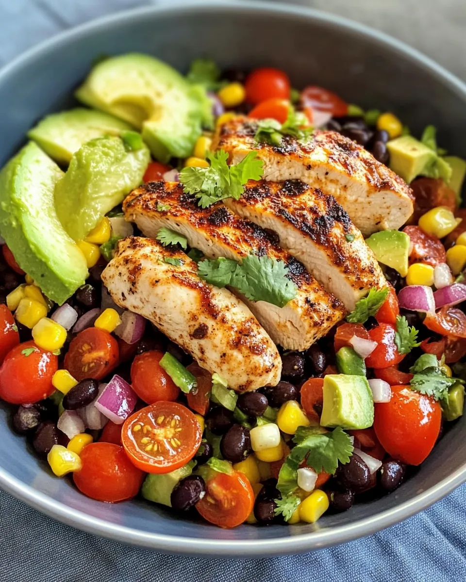 Easy Honey Chipotle Chicken & Black Bean Salad dish photo