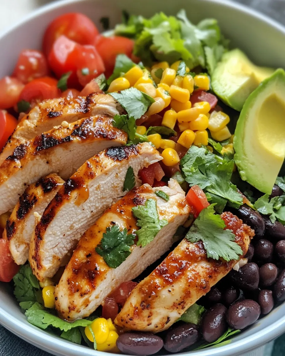 Delicious Honey Chipotle Chicken & Black Bean Salad food shot