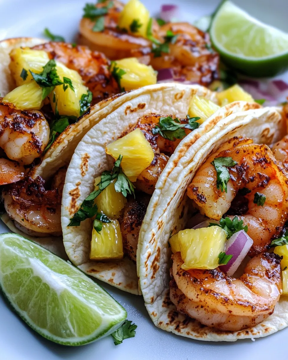 Homemade Honey Lime Shrimp Tacos with Pineapple Salsa photo