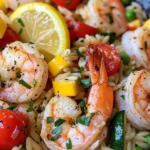 Homemade Lemon Garlic Shrimp & Orzo Primavera recipe photo
