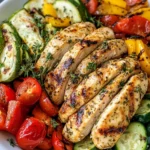 Homemade Lemon Herb Grilled Chicken & Summer Veggie Medley photo