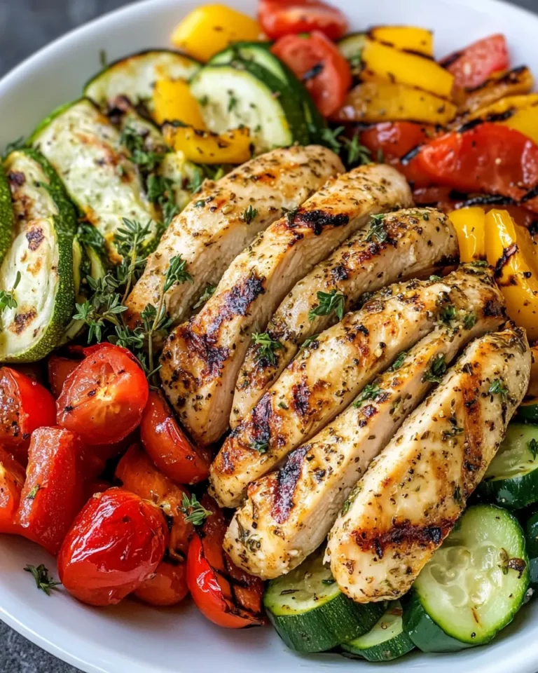 Homemade Lemon Herb Grilled Chicken & Summer Veggie Medley photo