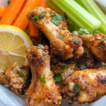 Delicious Lemon Pepper Chicken Wings & Carrot-Celery Sticks photo