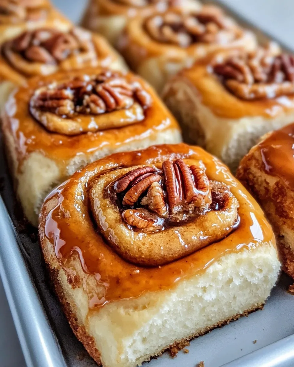 Homemade Maple Pecan Sticky Buns with Caramel Glaze photo
