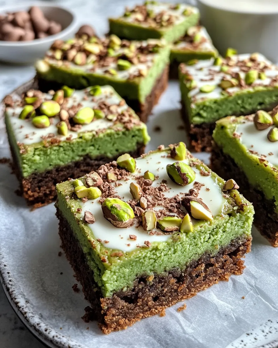 Easy Matcha White Chocolate Blondies with Pistachios dish photo