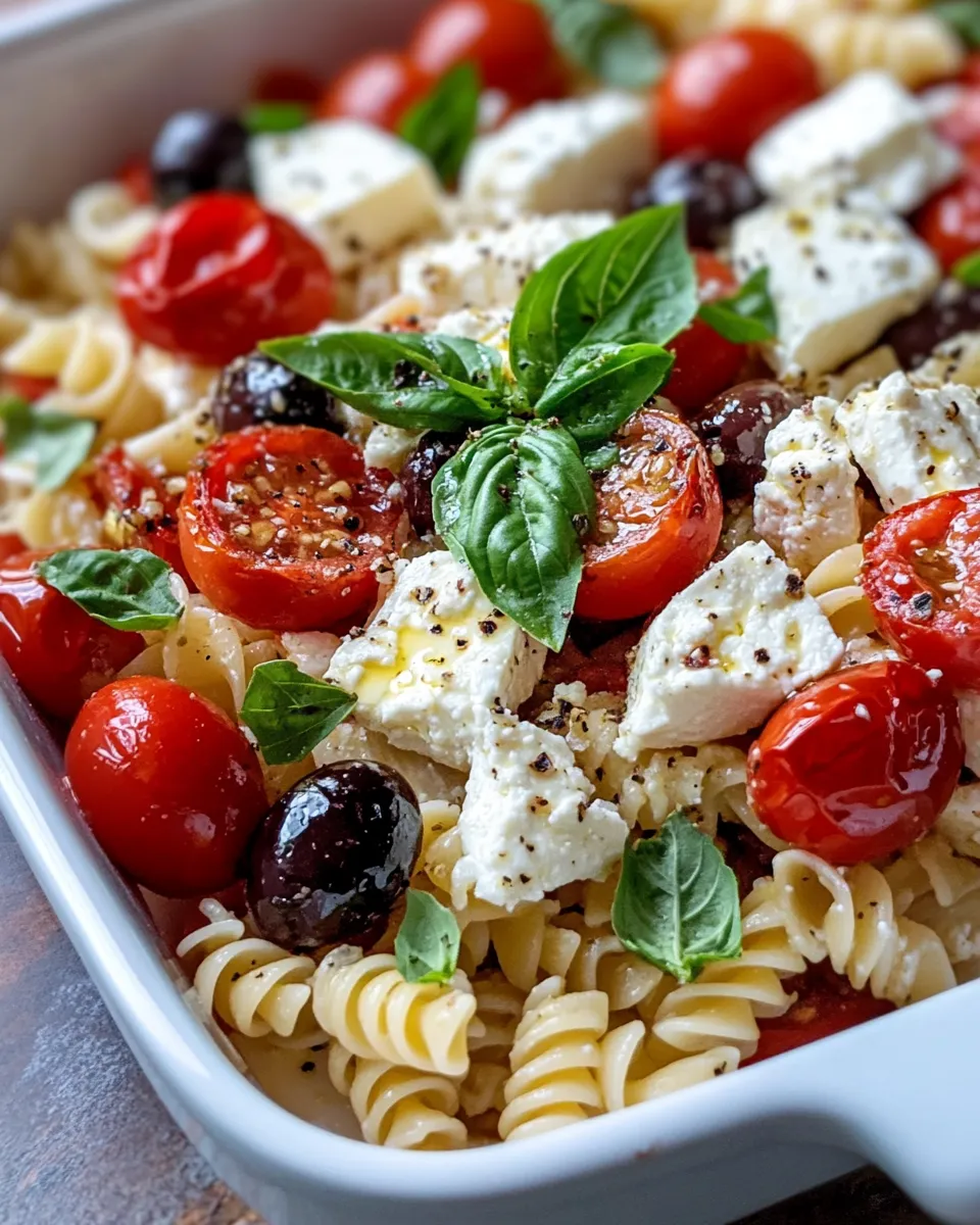 Classic Mediterranean Baked Feta Pasta with Olives image