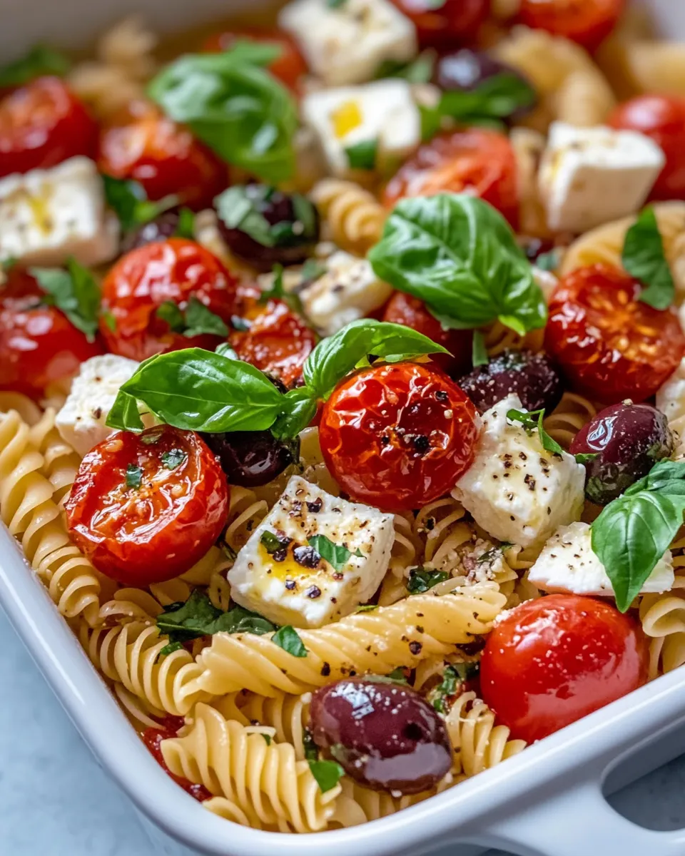 Easy Mediterranean Baked Feta Pasta with Olives recipe photo