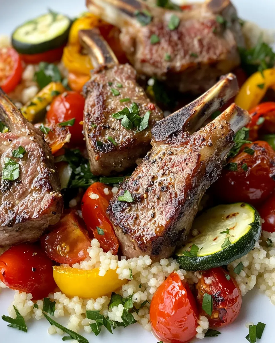 Easy Mediterranean Lamb Chops & Couscous Sheet-Pan Dinner recipe image