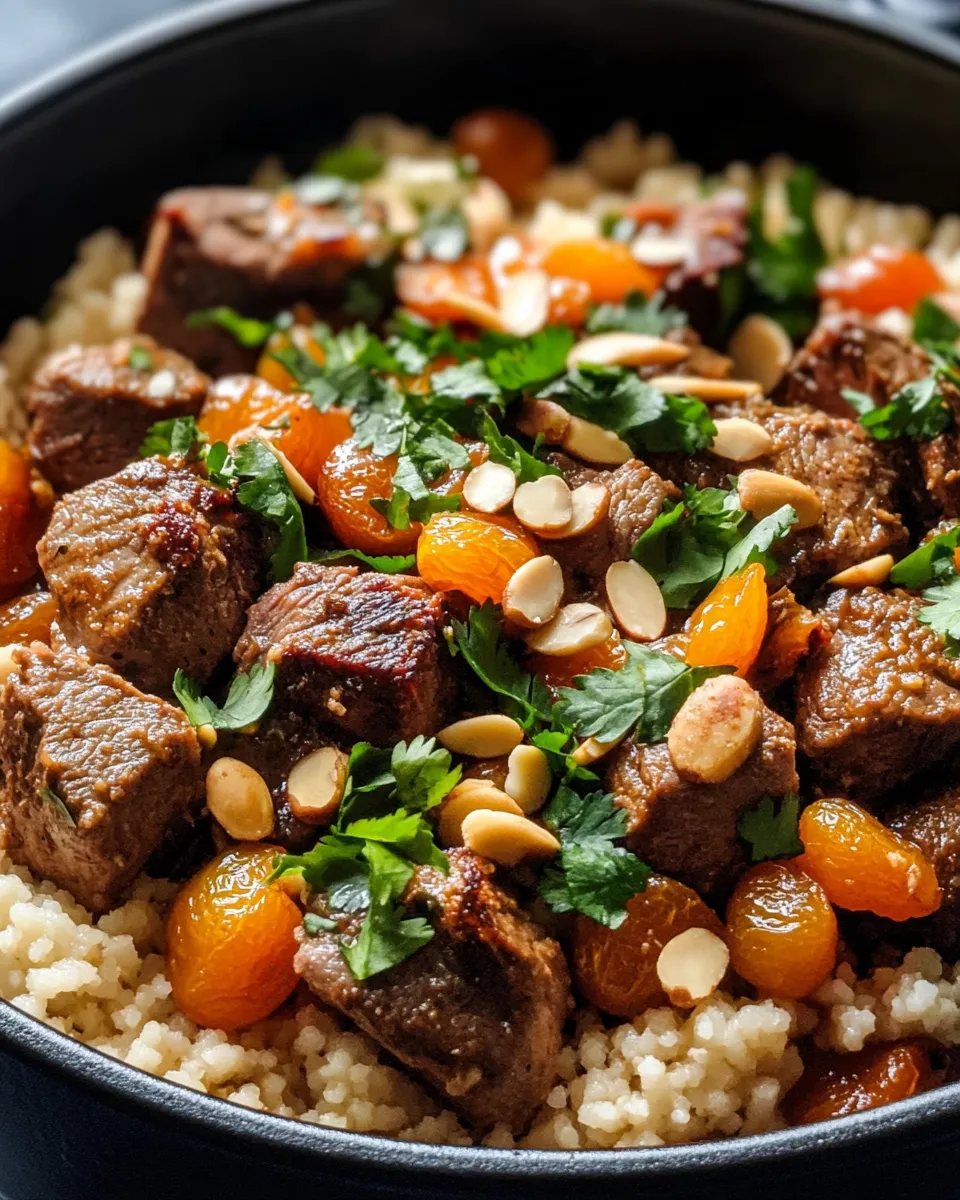 Classic Moroccan Lamb Tagine with Apricots & Almonds dish photo