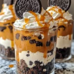 Homemade No-Bake Oreo Cheesecake Parfaits with Caramel photo