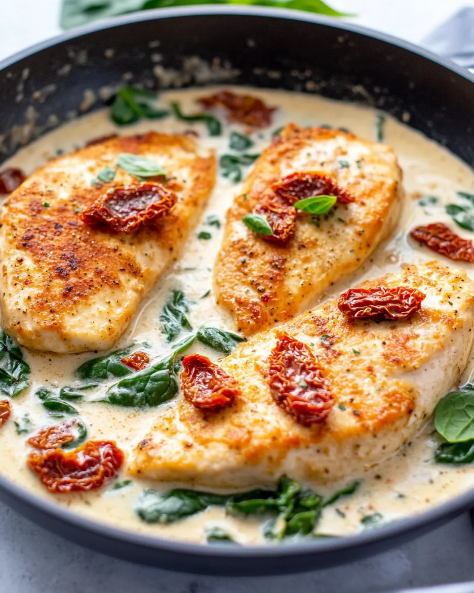 Easy One-Pan Creamy Sun-Dried Tomato Chicken food shot