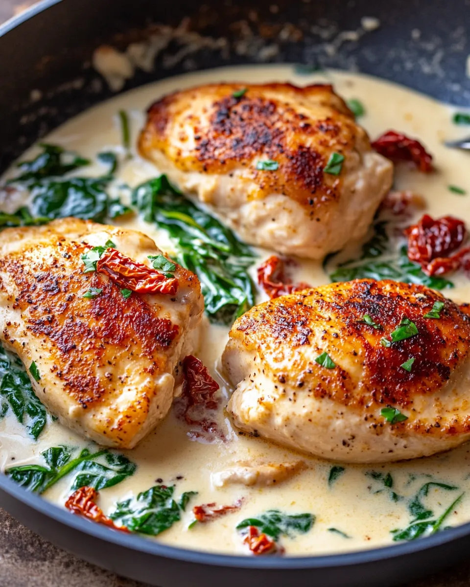 Delicious One-Pan Creamy Sun-Dried Tomato Chicken image