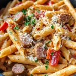 Homemade One-Pot Creamy Cajun Pasta with Sausage & Peppers photo