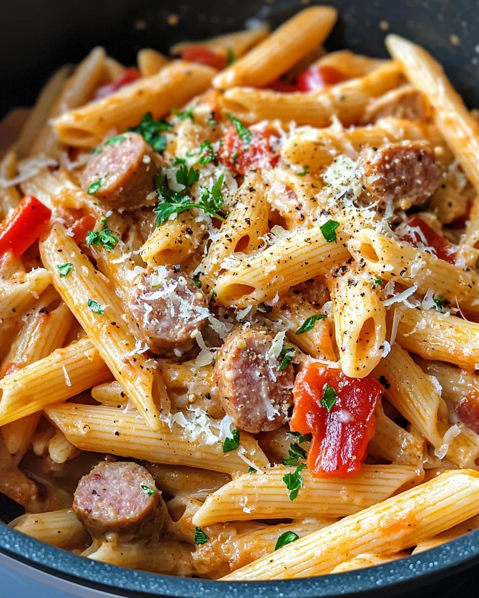 Homemade One-Pot Creamy Cajun Pasta with Sausage & Peppers photo