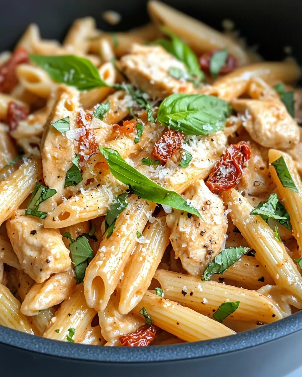 Classic One-Pot Creamy Sun-Dried Tomato Pasta with Chicken dish photo