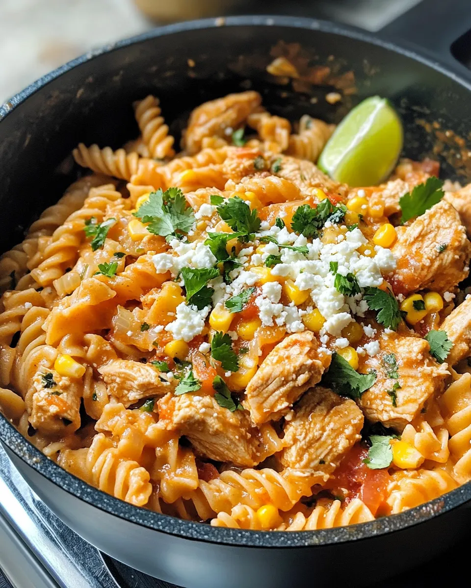 Homemade One-Pot Mexican Street Corn Pasta with Chicken photo