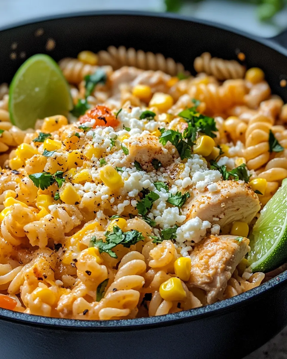 Easy One-Pot Mexican Street Corn Pasta with Chicken dish photo
