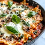 Homemade One-Skillet Mushroom & Spinach Lasagna Bake photo
