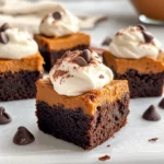 Homemade Pumpkin Pie Brownie Bites with Whipped Cream recipe photo