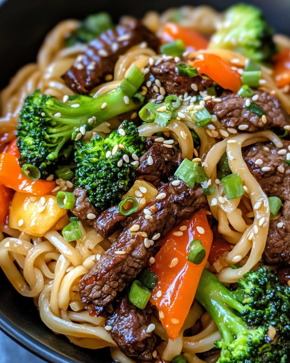 Classic Sesame Ginger Beef Noodle Bowls recipe image