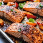 Delicious Sheet-Pan Cajun Salmon & Sweet Potato Wedges photo