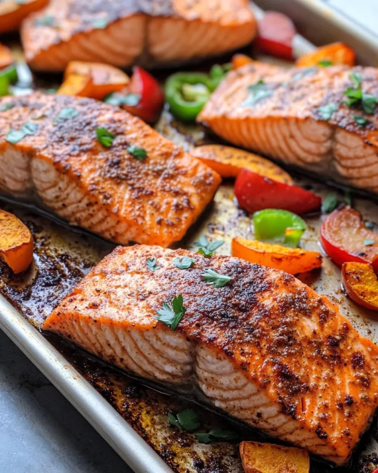 Delicious Sheet-Pan Cajun Salmon & Sweet Potato Wedges photo