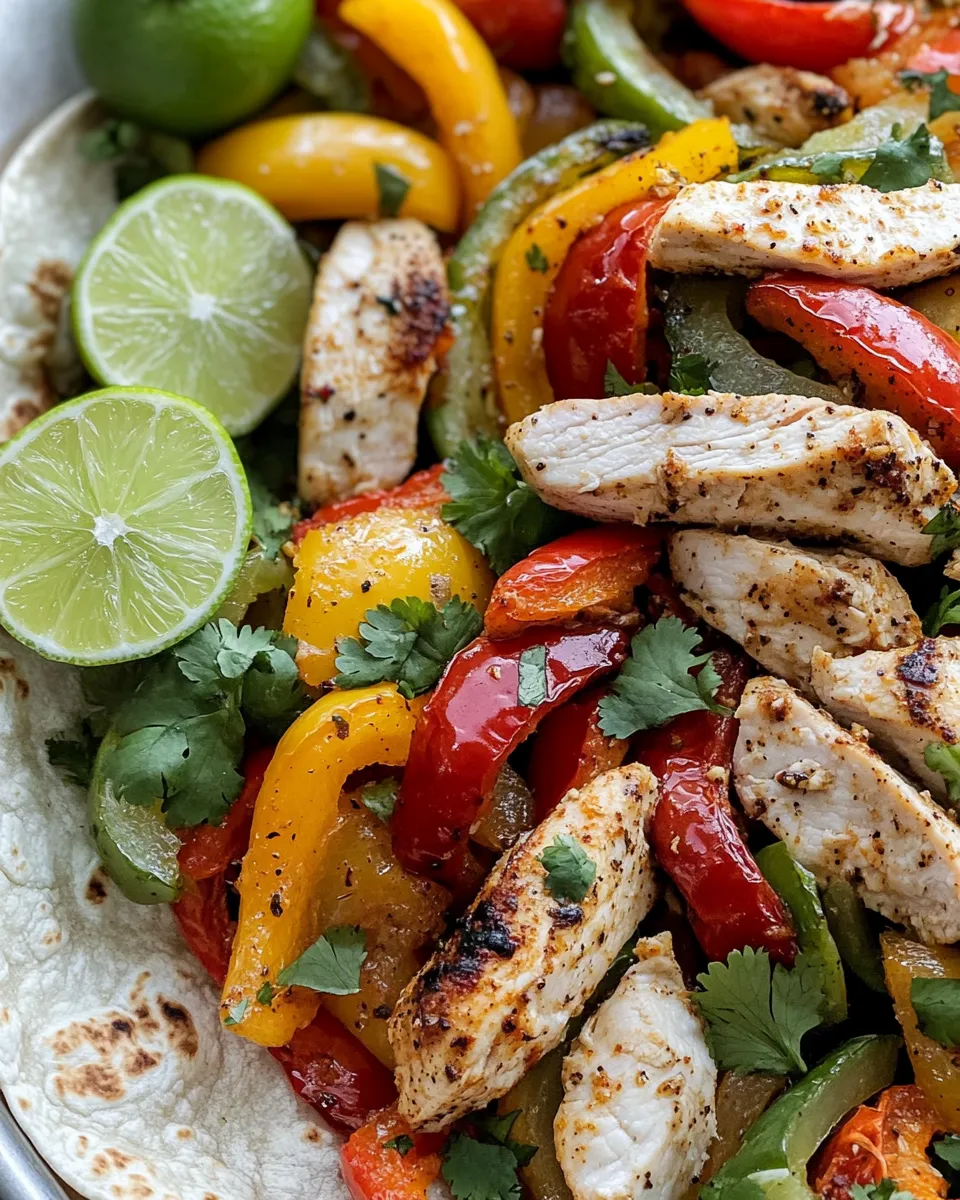 Easy Sheet-Pan Greek Veggie & Chicken Fajitas food shot