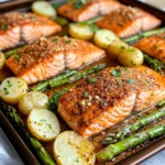 Homemade Sheet-Pan Honey Mustard Salmon & Veggies photo