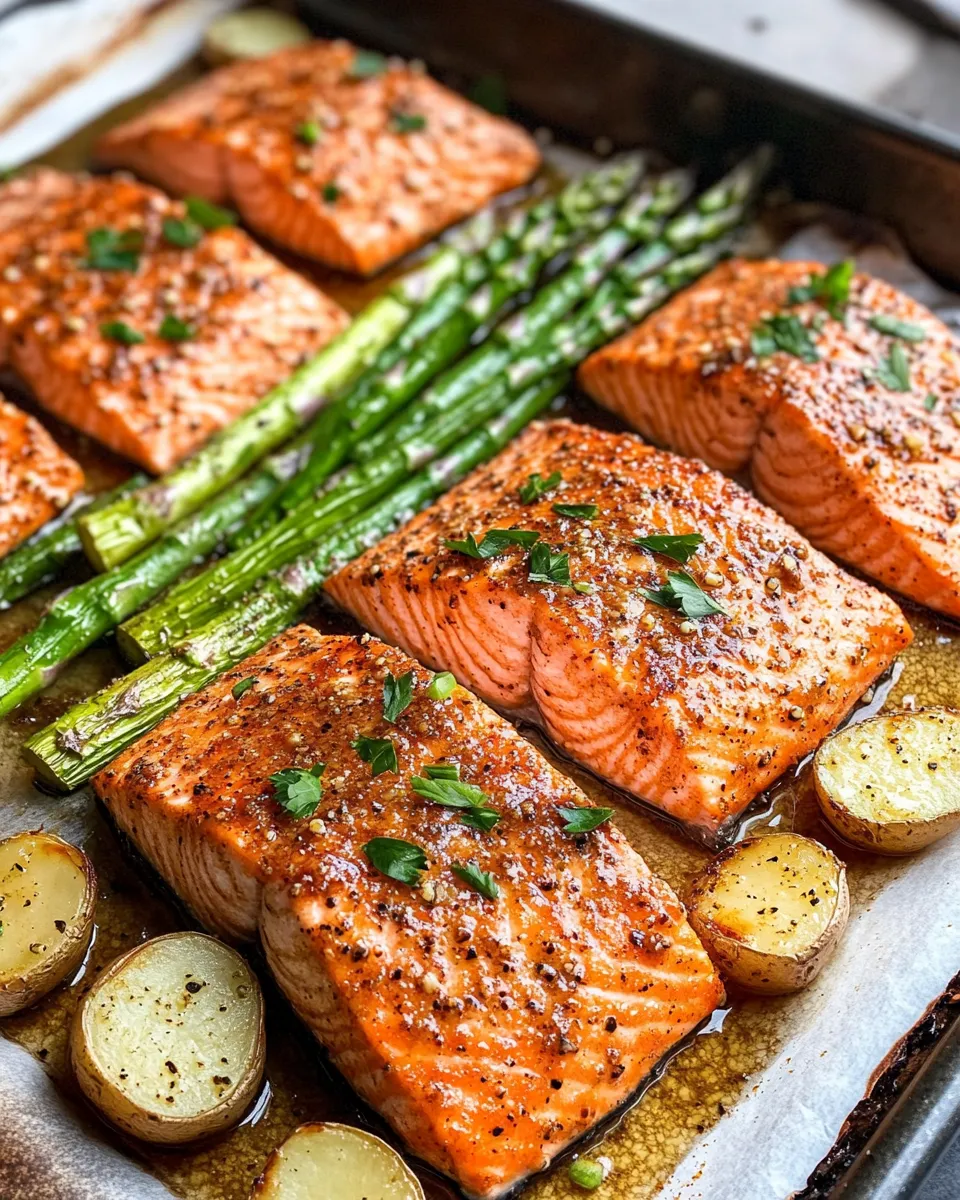 Classic Sheet-Pan Honey Mustard Salmon & Veggies recipe image