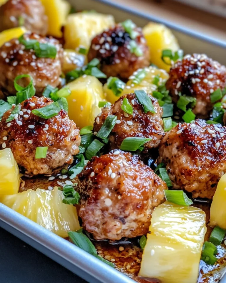 Homemade Sheet-Pan Teriyaki Meatballs & Pineapple photo