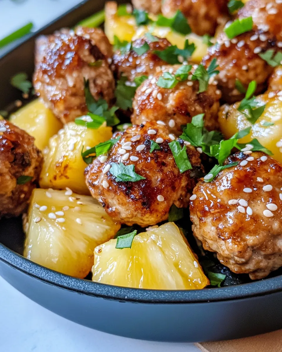 Classic Sheet-Pan Teriyaki Meatballs & Pineapple image
