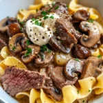 Homemade Skillet Beef Stroganoff with Mushrooms & Wide Noodles recipe photo