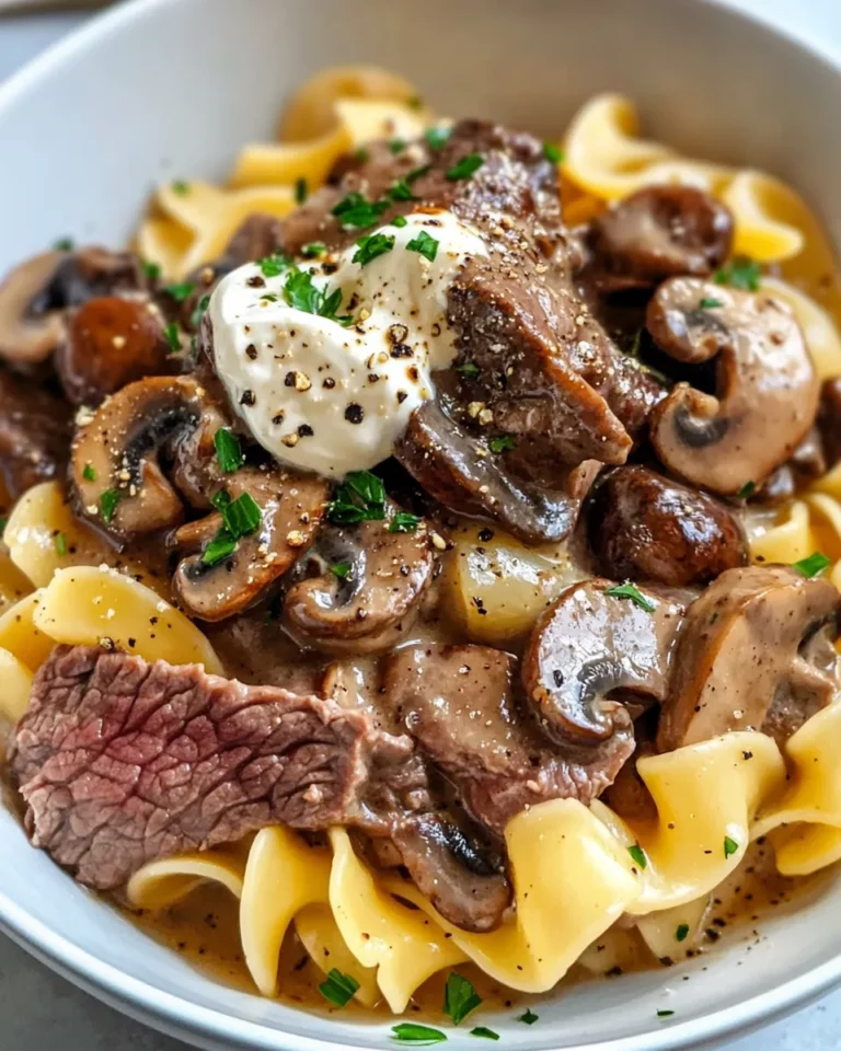 Homemade Skillet Beef Stroganoff with Mushrooms & Wide Noodles recipe photo