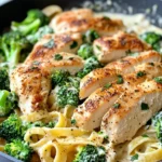 Homemade Skillet Chicken Alfredo & Broccoli with Spinach recipe photo