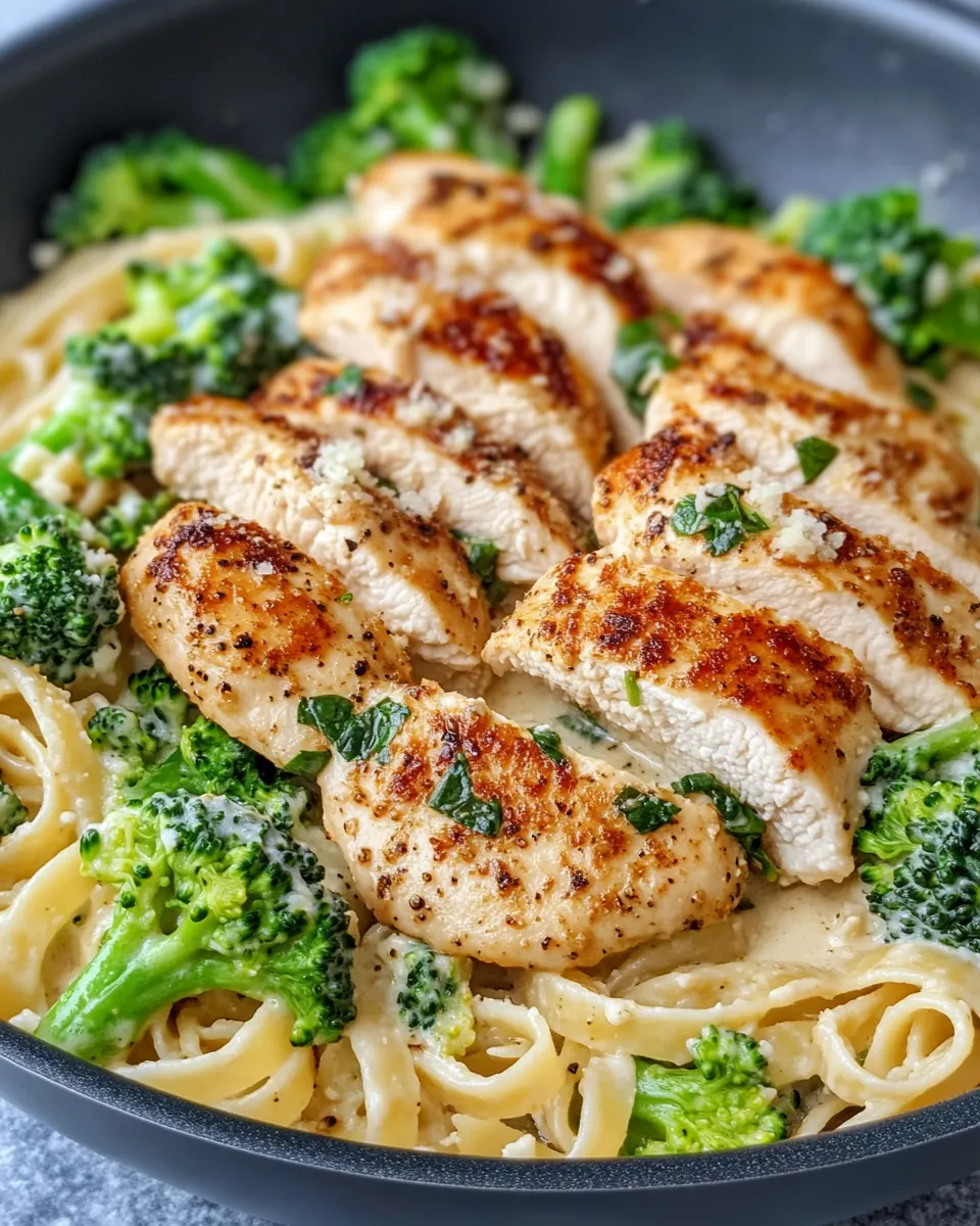 Classic Skillet Chicken Alfredo & Broccoli with Spinach dish photo