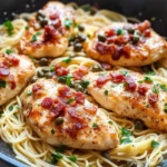 Homemade Skillet Chicken Piccata with Capers & Linguine photo