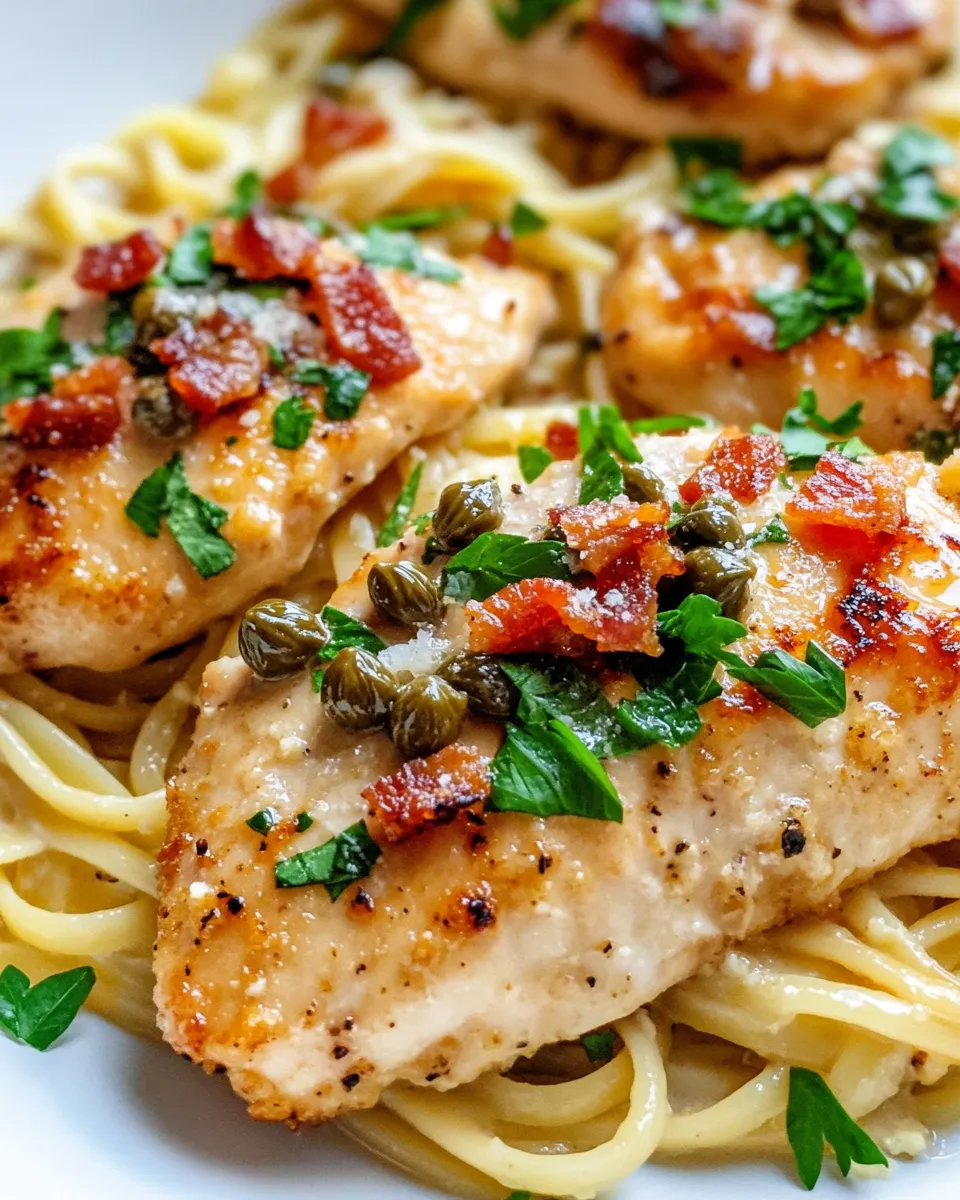 Classic Skillet Chicken Piccata with Capers & Linguine image