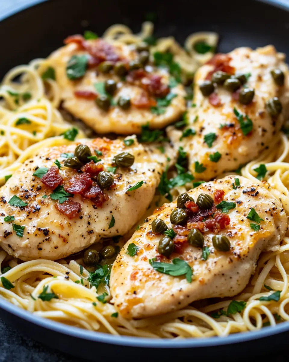 Easy Skillet Chicken Piccata with Capers & Linguine recipe photo