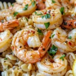 Homemade Skillet Garlic Butter Shrimp & Fusilli photo