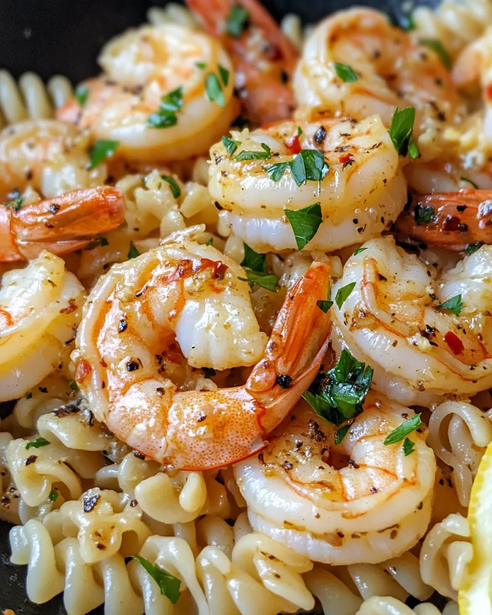 Homemade Skillet Garlic Butter Shrimp & Fusilli photo