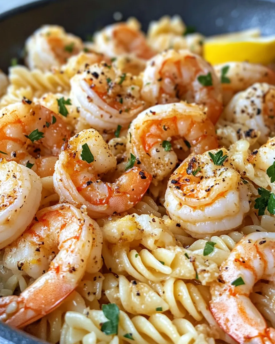 Easy Skillet Garlic Butter Shrimp & Fusilli recipe image