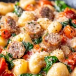 Homemade Skillet Gnocchi with Sausage, Spinach & Tomato Cream recipe photo