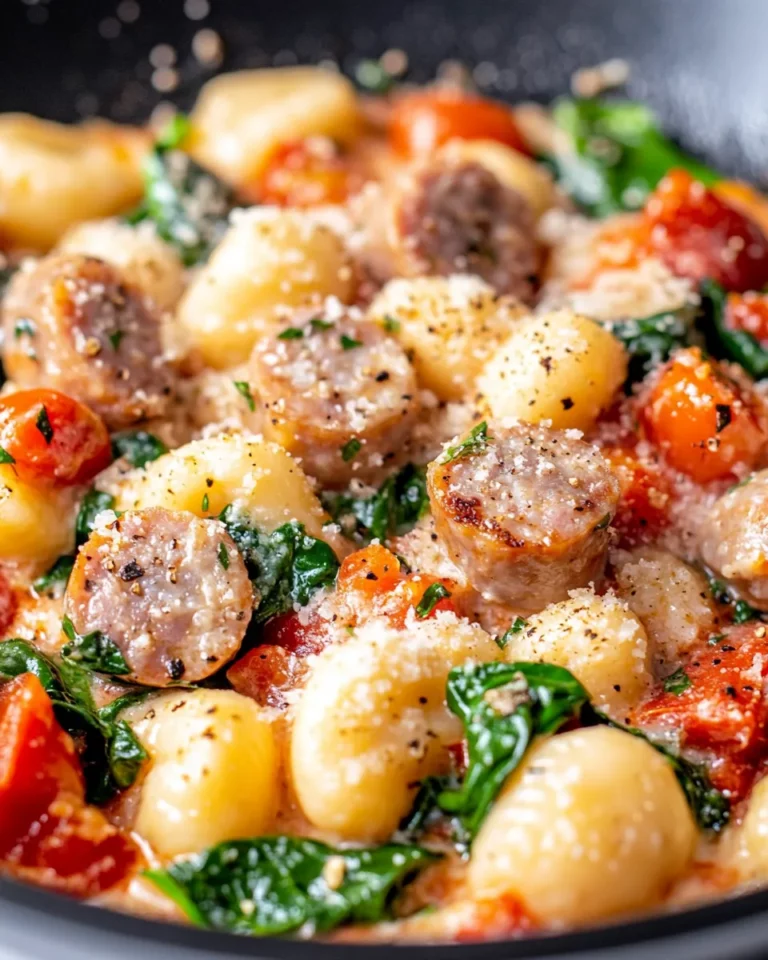 Homemade Skillet Gnocchi with Sausage, Spinach & Tomato Cream recipe photo
